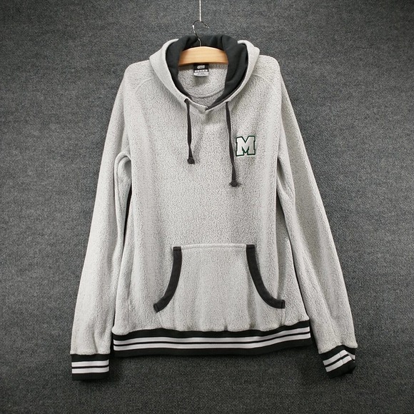 Fan Cloth Womens Michigan State Pullover Drawstring Hoodie Sweatshirt Gray 2XL - Picture 2 of 13
